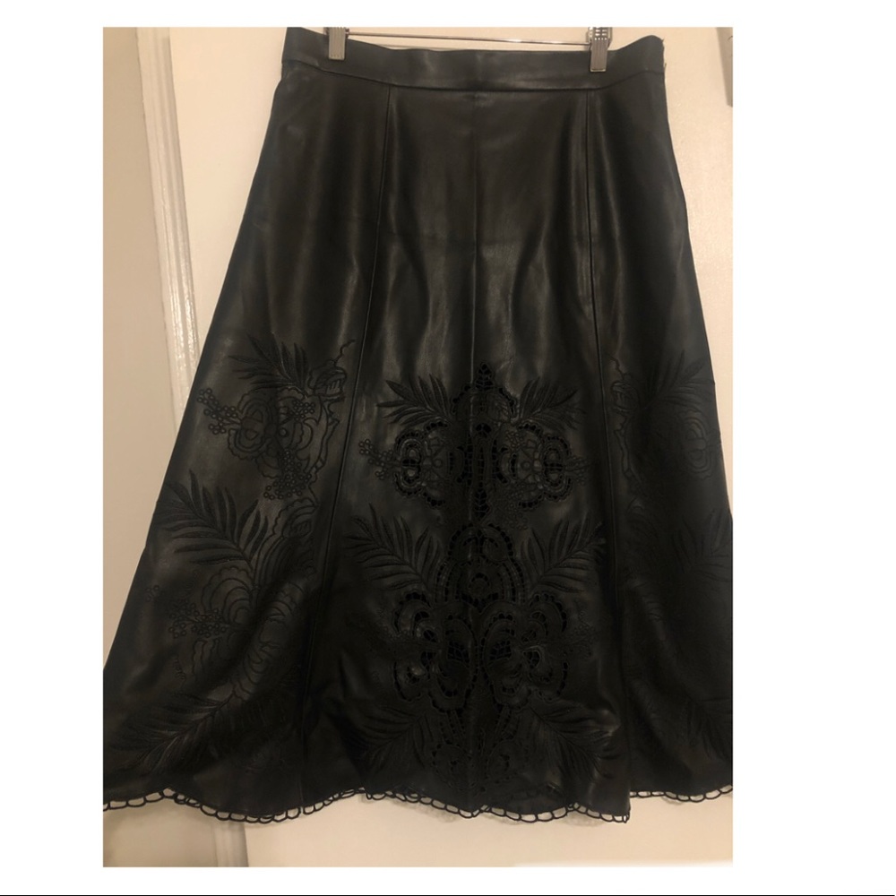 Zara leather cutout midi skirt - M